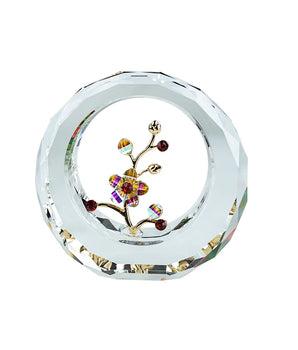 CLEAR CIRCLE CRYSTAL FLORAL DMCF-RND-CL