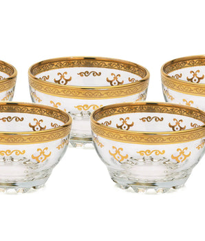 Dessert Bowls W/ Gold Design S/6 CAB679