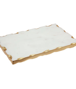 White Marble Board W/ Gold Edge 61686