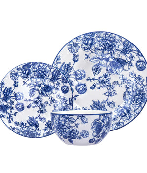 Banbury Blue Porcelain 12pc Dinnerware Set  S/4 70003