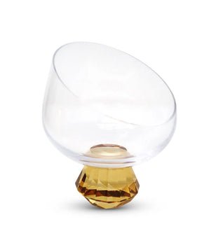 FOOTED BOWL W/ AMBER DIAMOND BASE VFB3967