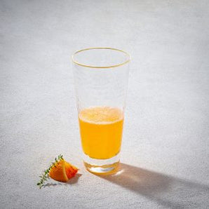 Hammered Highball Glass W/ Gold Rim 14OZ S/6 VD-2114-HGR