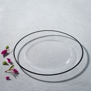 Black Rim Glass Chargers VD-1301-B