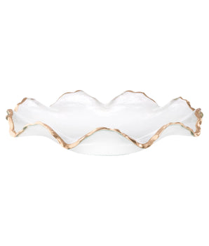 Glass Ruffle Bowl with Gold Edge GB2141