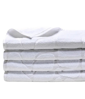 Luster Metallic White & Silver Hand Towel