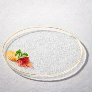 Souelle Hammered Glass Charger with Gold Rim and Lip SD-343332-G