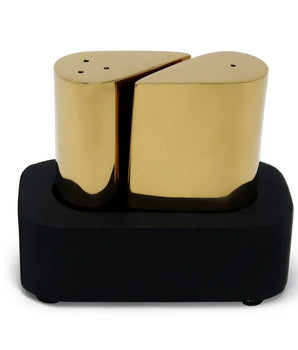 SS SALT & PEPPER SET W/ BLACK BASE VSP4184
