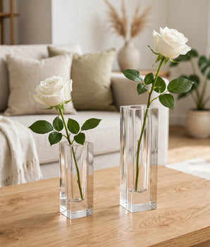 RIM CRYSTAL CYLINDER BUD VASE