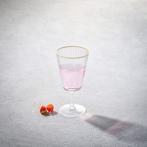 Gold Rim Optic Wine Glass 11oz S/6 VD-3011-OGR