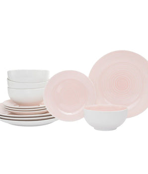 SPIRAL PINK 12PC PORCELAIN 70421