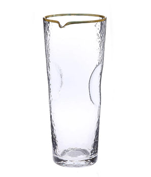 Pebble Glass Pitcher W/gold Rim GJG1056