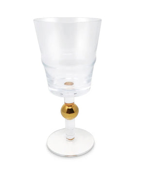 WATER GLASS W/ GOLD BALL DESIGN S/6 VWR3138