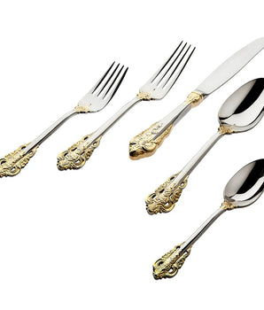 Barogue Accented 24KT Gold Plated Flatware S/4  84296