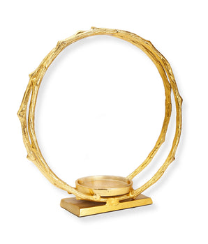 Gold Circle Hurricane Candle Holder / Centerpiece Medium CH2127G