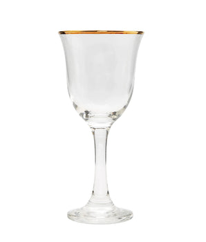 Water Glass With Gold Rim S/6 GWG3589