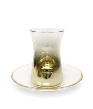 OMBRE GLASS & SAUCERS S/6 GTG3862