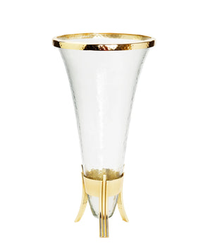 Gold Vase W/ Gold Symmetrical Design Base GV2892