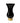 Black S Shaped Glass Vase W/ Gold Base CRV822B