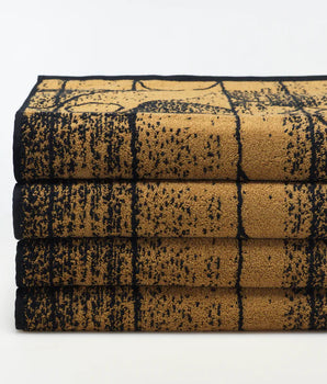 Geo Gold & Black Hand Towel