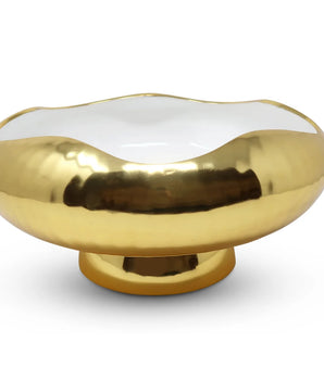 GOLD AND WHITE SALAD BOWL VB4793