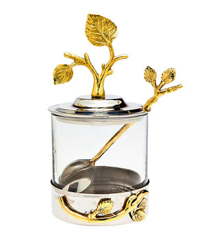 leaf design apple jam jar spoon 9498