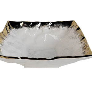 WHITE PORCELAIN SQUARE SALAD BOWL WPB3943