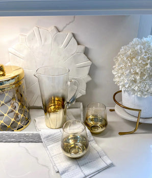 TUMBLERS W/ GOLD AMBRE DESIGN S/6 GTG4460