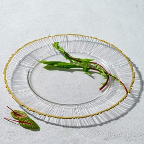 Harmony Glass Charger W/ Gold Rim VD-1310-G