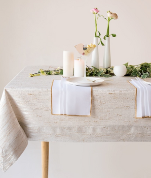 Clara Tablecloth White / Gold