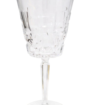 WATER GLASS W/ BLOCK DESIGN & GOLD RIM S/6 VWR4388