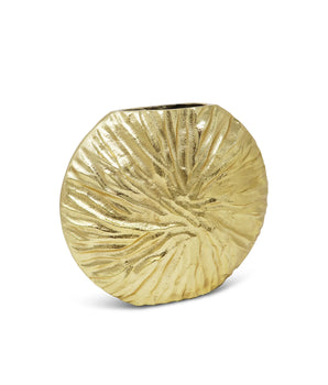 Gold Crumpled Vase Circular Shape GV4734