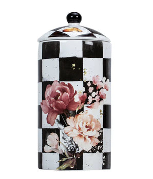 Porcelain Checkered Lg Jar K-PJCB-L