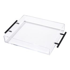 Acrylic Tray Clear W/ Black Handle, 12"x16"x 2" VS-12-16BKH
