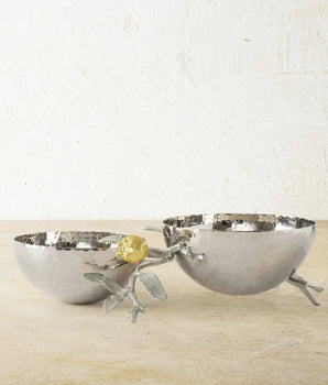 POMEGRANATE SILVER & GOLD DOUBLE BOWL 174107