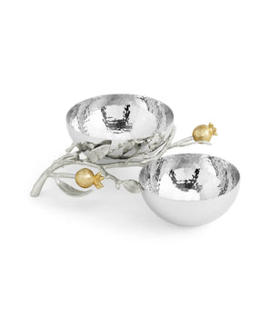 POMEGRANATE SILVER & GOLD DOUBLE BOWL 174107
