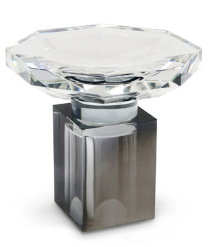 CRYSTAL CANDY DISH W/  SMOKE BASE VFB4062
