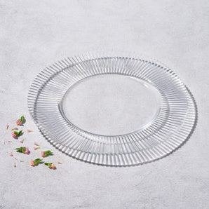 Forest Ribbed Glass Charger CLEAR VD-1309-CL