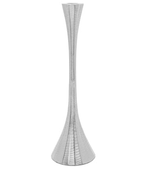 Silver Geometric Candle Stick 9"H CH2172S
