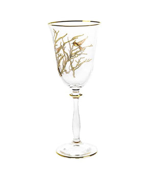 WATER GLASS W/ BIRD DESIGN S/4 VWR4944