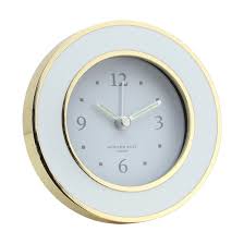 White Enamel & Gold Alarm Clock FR5608
