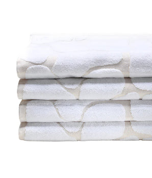Luster Metallic White & Gold Hand Towel