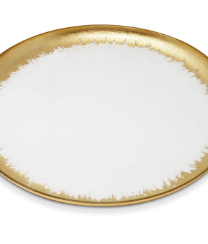 SALAD PLATES W/ GOLD BRUSHED RIM S/4 CS4863