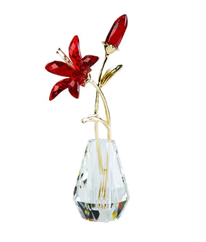 RED LILY CRYSTAL FLORAL DMCF-LIL-RD