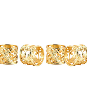 Baroque Napkin Rings Gold Set/4 50635