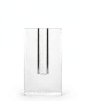 RIM CRYSTAL BLOCK BUD VASE
