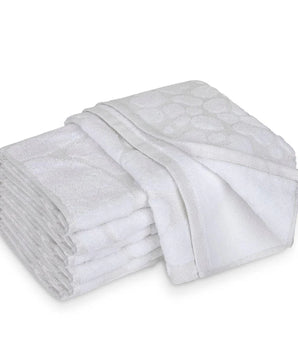 Luster Silver & White Fingertip Towel