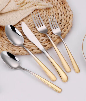 Colorblock Flatware Gold Handles S/4 VF858SG