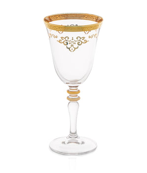WATER GLASS W/ GOLD DESIGN S/6 CAW675G