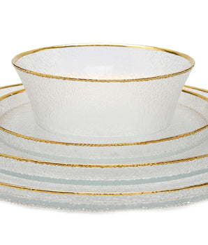 S/4 Pebbled Glass Charger Raised Go Rim CC3077