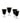 Vitolo Goblet Black W/ Gold Rim S/4 28929